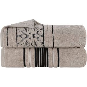 Superior Set of 2 Sadie Zero Twist Cotton Jacquard Floral Absorbent Bath Sheets NoColor set of 2