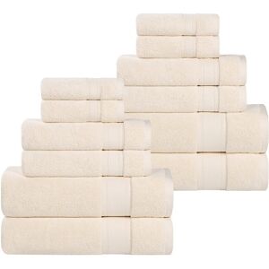 Superior Belmont Zero Twist Cotton Medium Weight Soft Absorbent 12pc Towel Set NoColor set of 12
