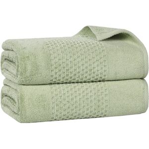 Superior Set of 2 Playa Zero Twist Cotton Medium Weight Solid Waffle Textured Bath Sheets NoColor set of 2