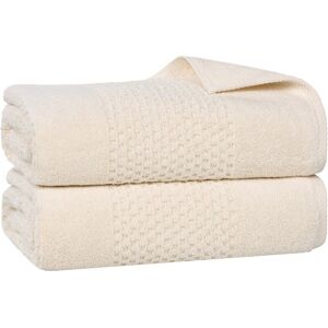 Superior Set of 2 Playa Zero Twist Cotton Medium Weight Solid Waffle Textured Bath Sheets NoColor set of 2
