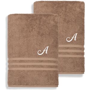 Linum Home Textiles Denzi 2pc Monogrammed Bath Towel Set NoColor d