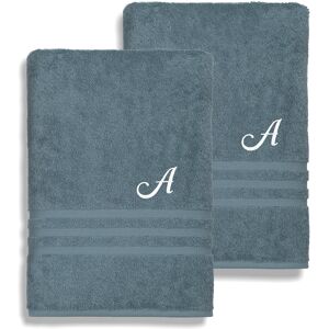 Linum Home Textiles Denzi 2pc Monogrammed Bath Towel Set NoColor s