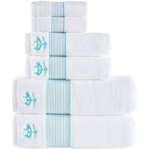 Brooks Brothers Rope Stripe Border 6pc Towel Set Green NoSize