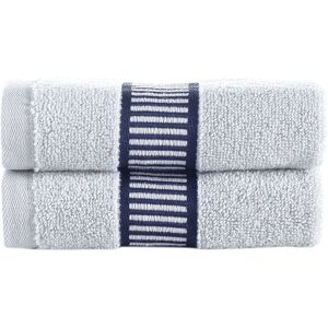 Brooks Brothers Fancy Border 2pc Wash Towels Silver NoSize