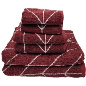Knightsbridge 6pc Yarn Dyed Jacquard Towel Set Red 6 pc