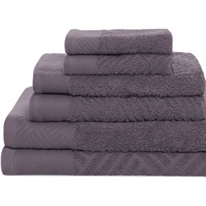 Superior Basketweave Jacquard and Solid 6pc Egyptian Cotton Towel Set NoColor 6pc set