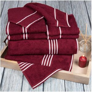 Lavish Home 8pc Cotton Towel Set Burgundy 8 PC
