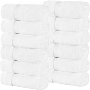 Superior Set of 12 Niles Giza Cotton Dobby Ultra-Plush Thick Soft Absorbent Washcloths NoColor 12pk