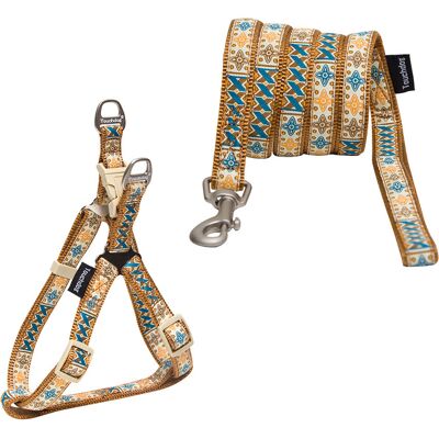 Touchdog Caliber Designer Embroidered Leash & Collar Set NoColor Medium Touchdog Caliber Designer Embroidered Leash & Collar Set NoColor Medium