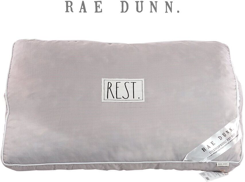 Precious Tails Rae Dunn Rae Dunn Orthopedic "Rest" Pet Pillow Bed Khaki Small