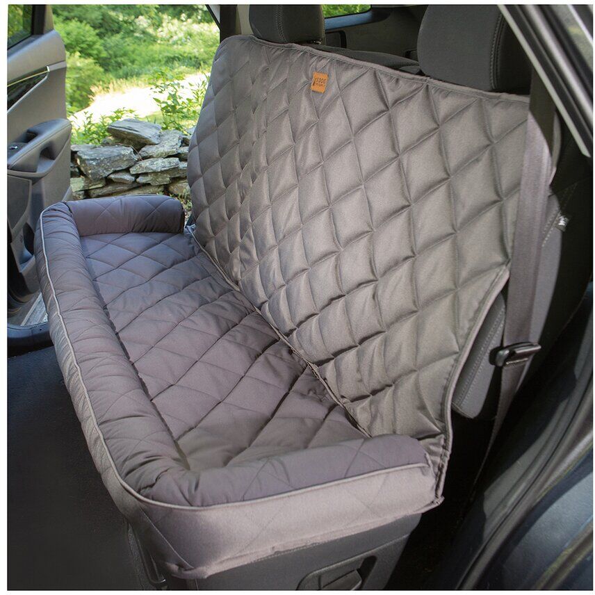 3 Dog Pet Supply Softshell Car Seat Protector with Bolster Grey Large