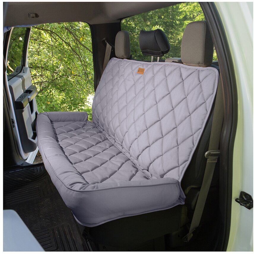 3 Dog Pet Supply Crew Cab Back Seat Protector W/ Bolster Grey Large