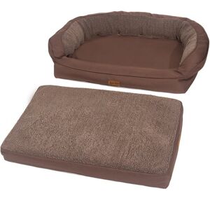 3 Dog Pet Supply EZ Wash Fleece Memory Foam Dog Bed Chocolate Medium