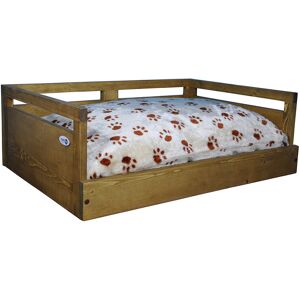 Iconic Pet Wooden Pet Bed Printed Small Comfy Cushion NoColor Small