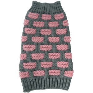 Pet Life Fashion Weaved Heavy Knit Designer Ribbed Turtle Neck Dog Sweater NoColor Large