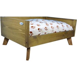 Iconic Pet Raised Wooden Pet BedCushion NoColor Medium