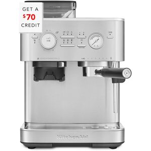KitchenAid Semi Automatic Espresso Machine With Burr Grinder with $70 Credit Silver NoSize