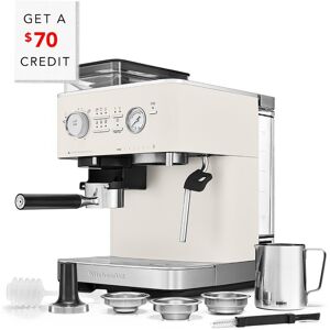 KitchenAid Semi Automatic Espresso Machine with Burr Grinder with $70 Credit White NoSize