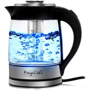 MegaChef 1.8 Quart Cordless Glass and Stainless Steel Electric Tea Kettle with Tea Infuser NoColor NoSize