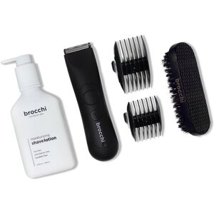 Brocchi For Men BROCCHI Waterproof USB Trimmer, Beard Brush & Moisturizing Shave Lotion Bundle NoColor NoSize