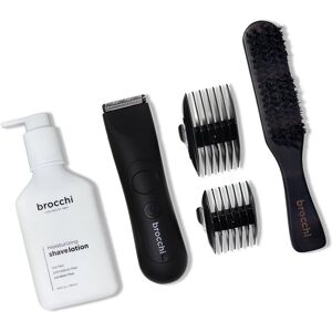 Brocchi For Men BROCCHI Waterproof USB Trimmer, Polishing Brush & Moisturizing Shave Lotion Bundle NoColor NoSize