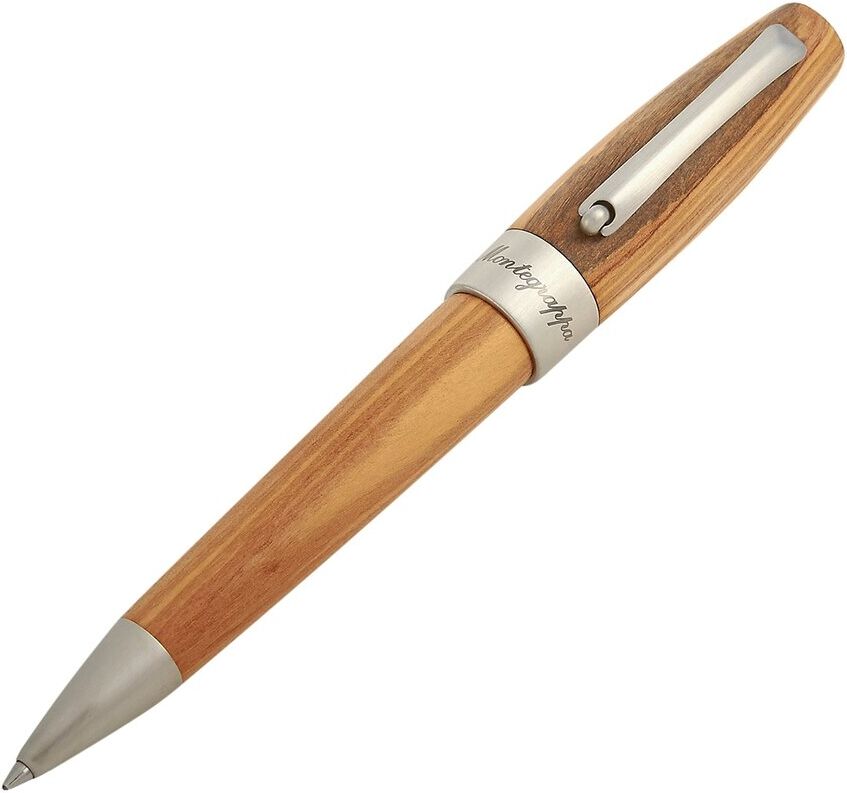 Montegrappa Heartwood Olive Wood & Stainless Steel Ballpoint Pen NoColor NoSize