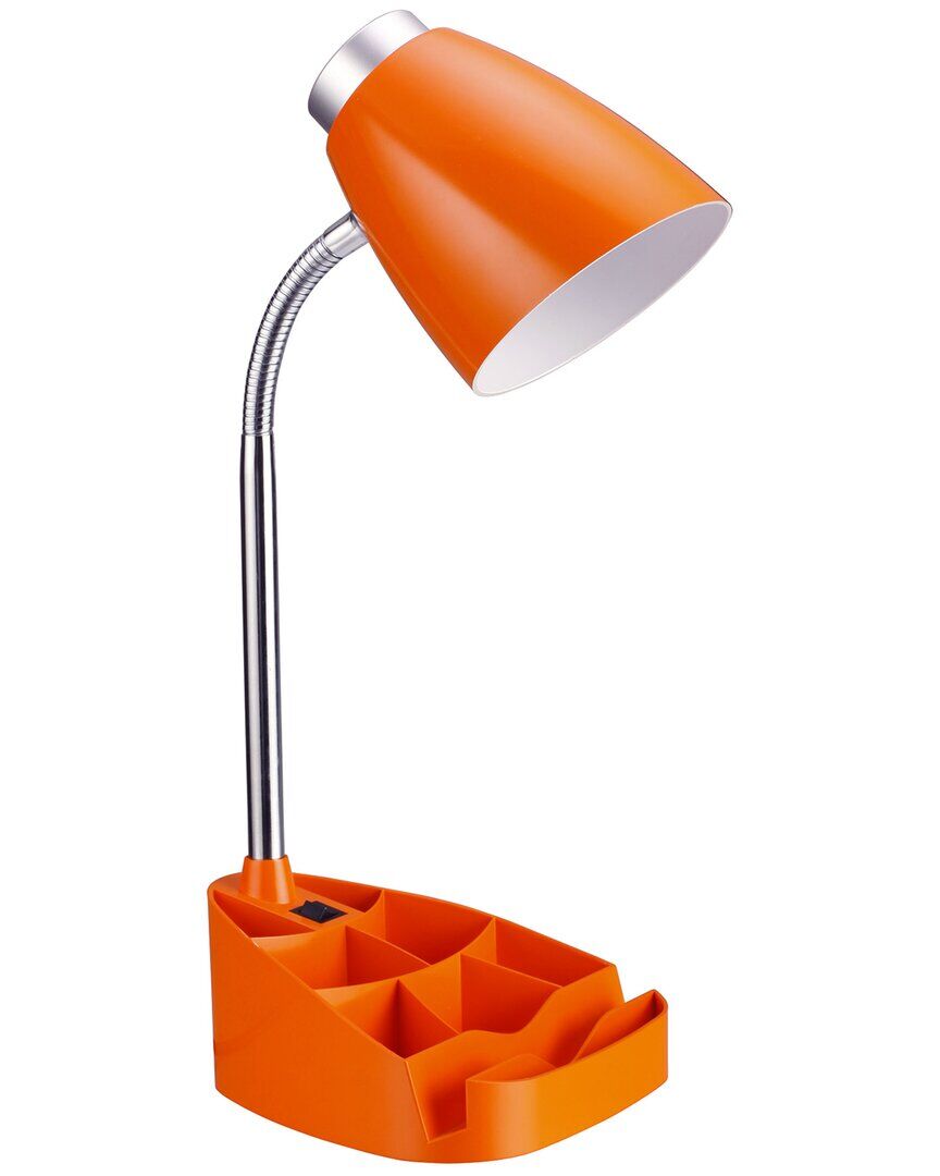 Lalia Home Gooseneck Organizer Desk Lamp With Ipad Tablet Stand Book Holder Orange NoSize