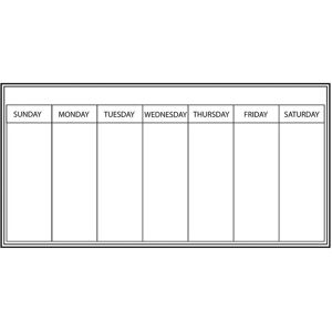 WallPops Set of 2 Whiteboard Weekly Calendar Decals White NoSize