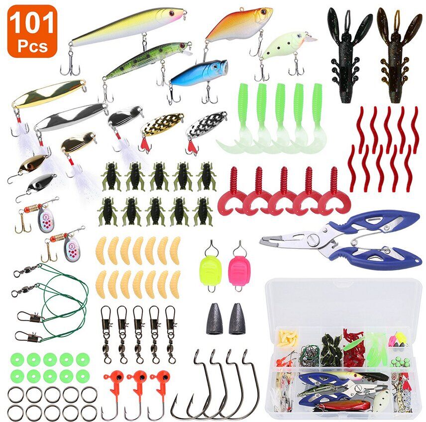 Fresh Fab Finds 101pc Fishing Lures Kit Multicolor NoSize