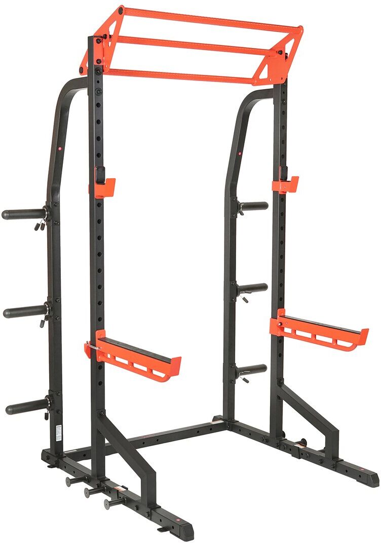 Sunny Health & Fitness Power Zone Half Rack Heavy Duty Performance Power Cage With 1000 Lb Weight Capacity Sf-Xf9933 NoColor NoSize