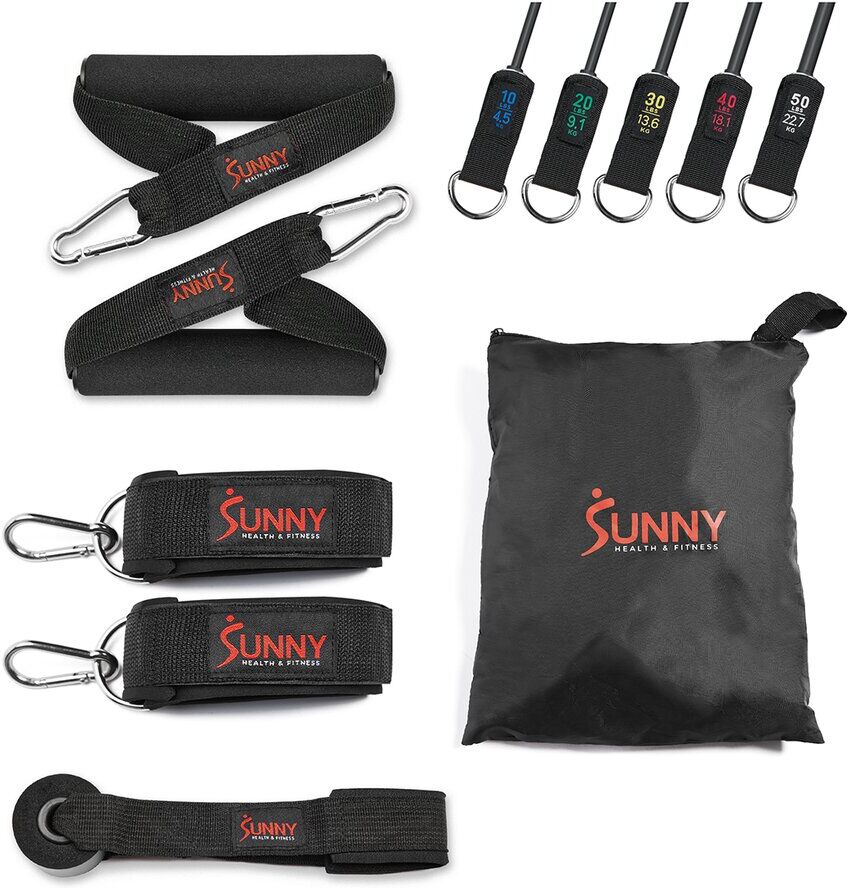 Sunny Health & Fitness Resistance Tube Set Black NoSize