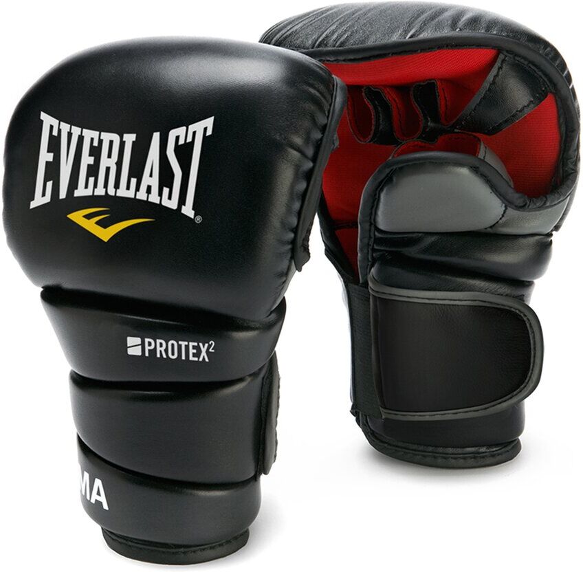 Everlast Protex 3 Leather MMA Gloves & Bag Black Large