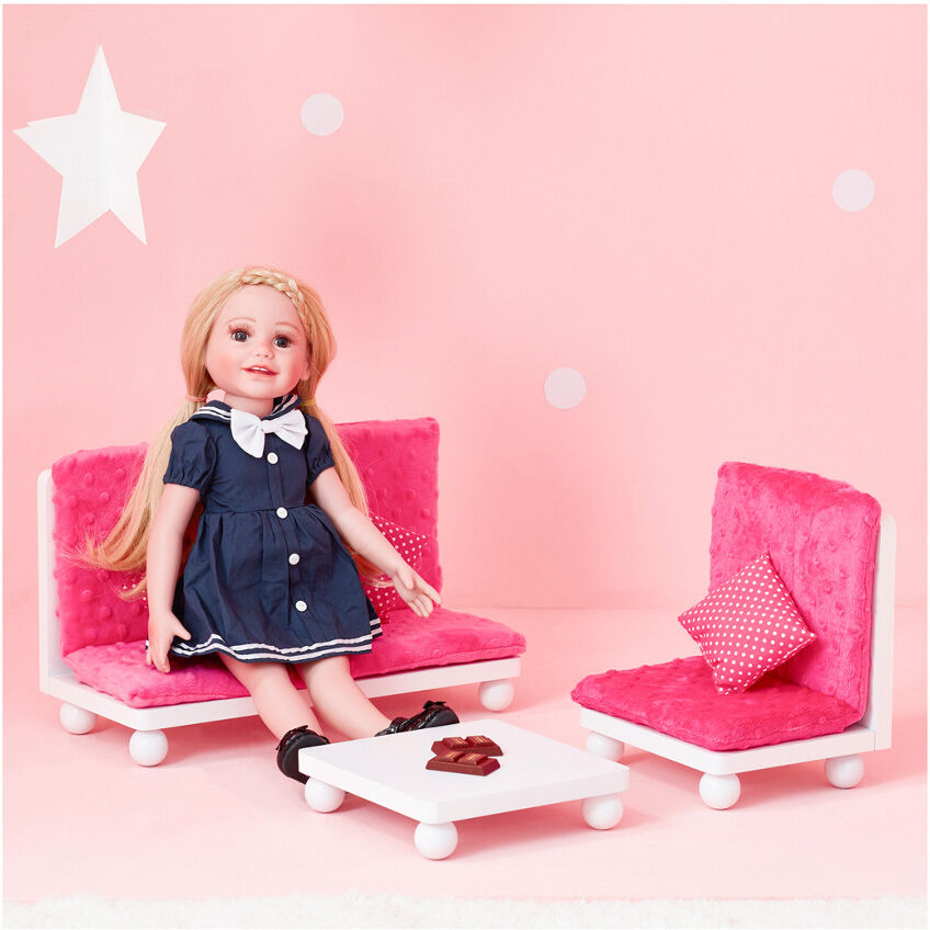 Teamson Kids Olivia's Little World Polka Dots Princess Doll Couch & Table Set NoColor NoSize