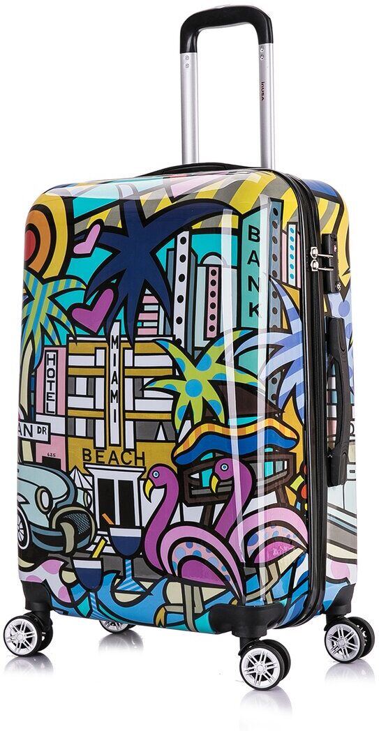 InUSA Miami Print Lightweight Hardside Luggage 24in NoColor NoSize