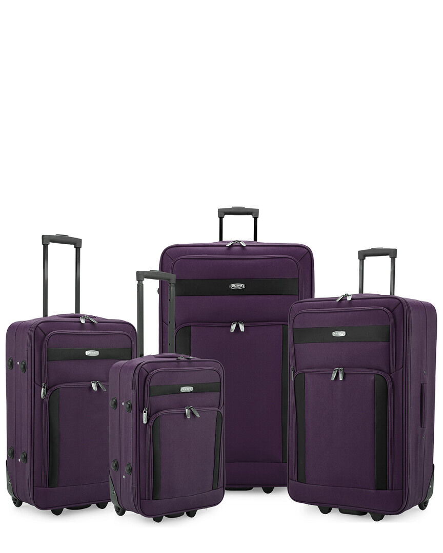 Elite Luggage 4pc Softside Lightweight Rolling Luggage Set NoColor NoSize