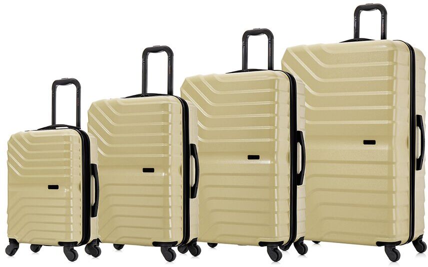 InUSA Aurum Lightweight Expandable Hardside Spinner 4pc Luggage Set Gold NoSize