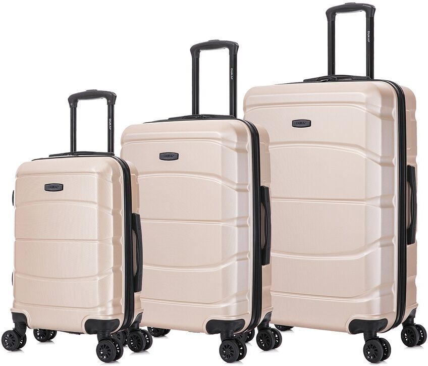 DUKAP Sense Lightweight Hardside Spinner 3pc Luggage Set Gold NoSize