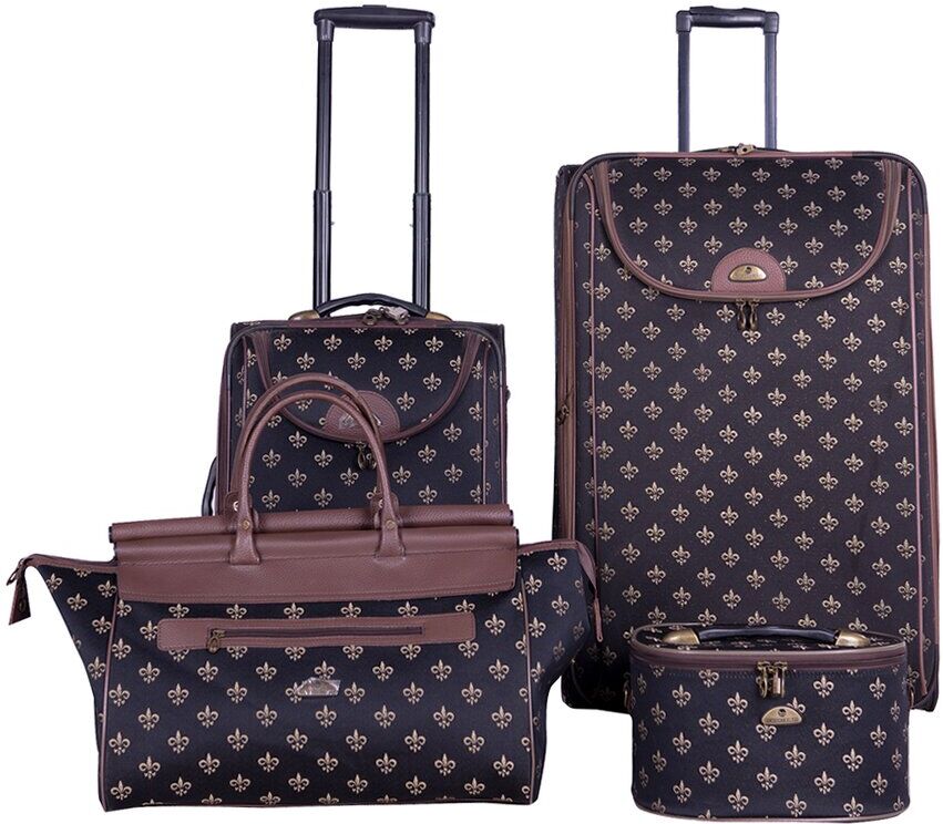 American Flyer Fleur De Lis 4pc Luggage Set NoColor NoSize