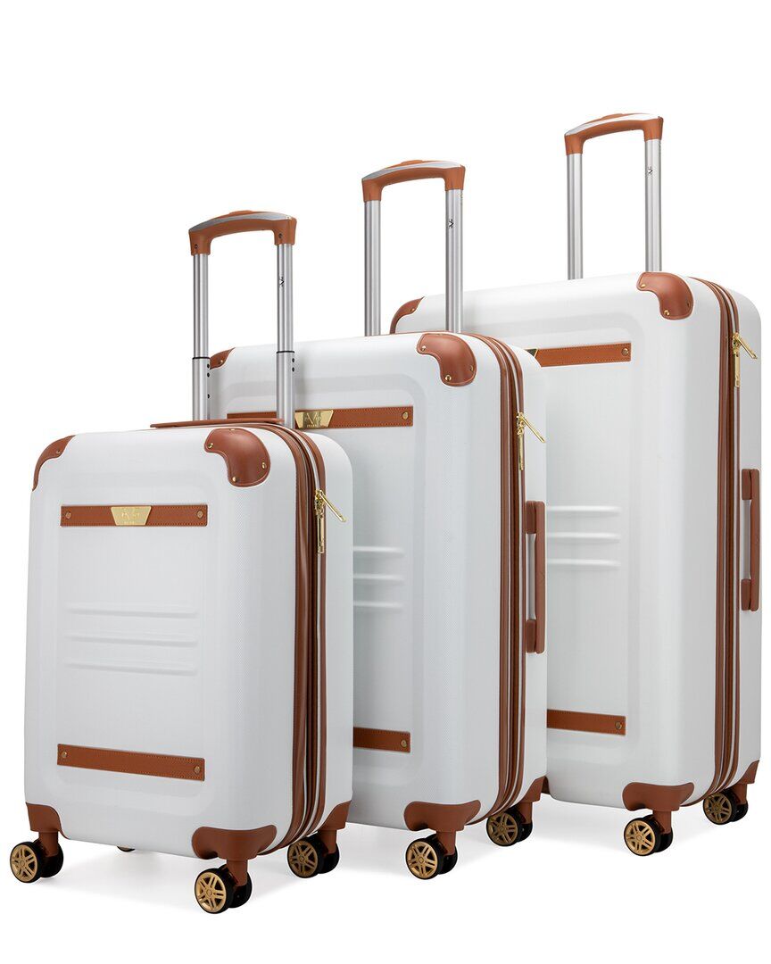 19V69 ITALIA Vintage 3pc Expandable Spinner Luggage Set White NoSize