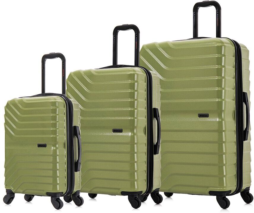 InUSA Aurum Lightweight Expandable Hardside Spinner 3pc Luggage Set Green NoSize