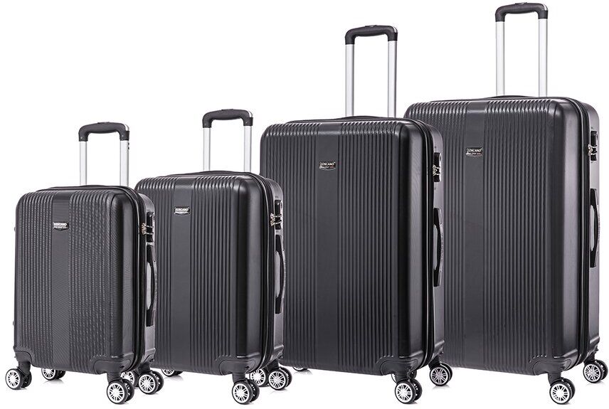 Toscano by Tucci Italy Ottimo 4pc Expandable Luggage Set Black NoSize