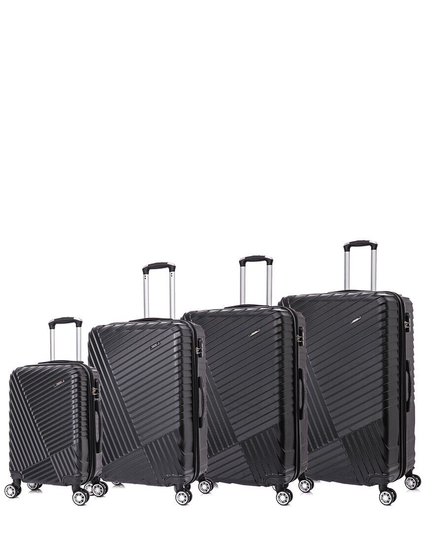 Toscano by Tucci Italy Prodigio 4pc Expandable Luggage Set Black NoSize