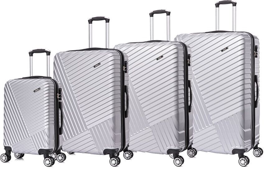 Toscano by Tucci Italy Prodigio 4pc Expandable Luggage Set Silver NoSize