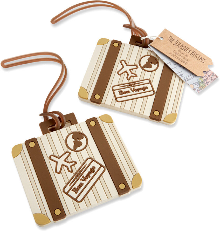 Kate Aspen Set of 12 Let the Journey Begin Vintage Suitcase Luggage Tags NoColor NoSize