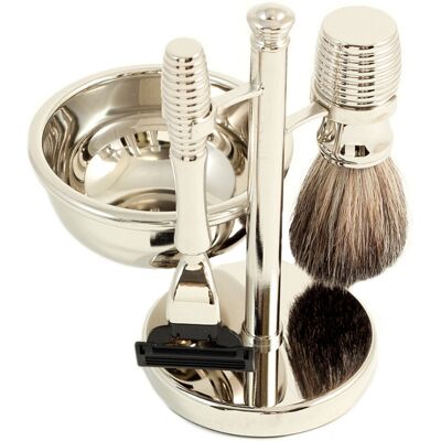 Bey-Berk Mach 3 Razor & Pure Badger Brush with Soap Dish NoColor NoSize Bey-Berk Mach 3 Razor & Pure Badger Brush with Soap Dish NoColor NoSize