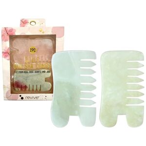 VYSN Revive 2pc Jade & Rose Quartz Gua Sha Combs NoColor NoSize