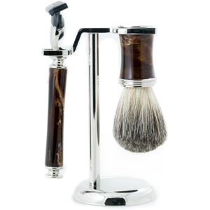 Bey-Berk Fusion Razor & Pure Badger Brush Shaving Set NoColor NoSize