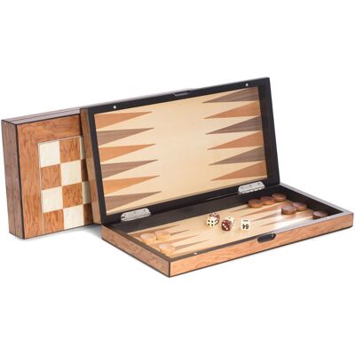 Bey-Berk Lacquer Finished 155 Brown Inlaid Wood Backgammon & Chess Set NoColor NoSize Bey-Berk Lacquer Finished 155 Brown Inlaid Wood Backgammon & Chess Set NoColor NoSize