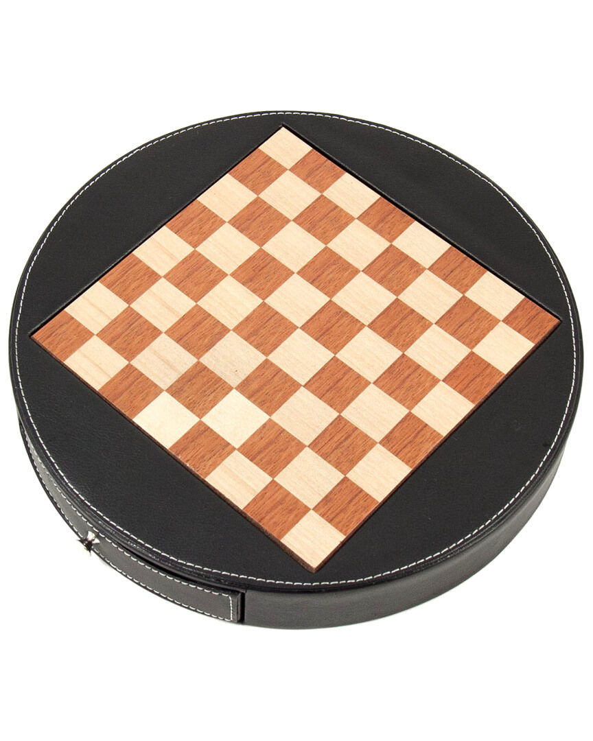 Bey-Berk Chess Set in Wood & Leather NoColor NoSize