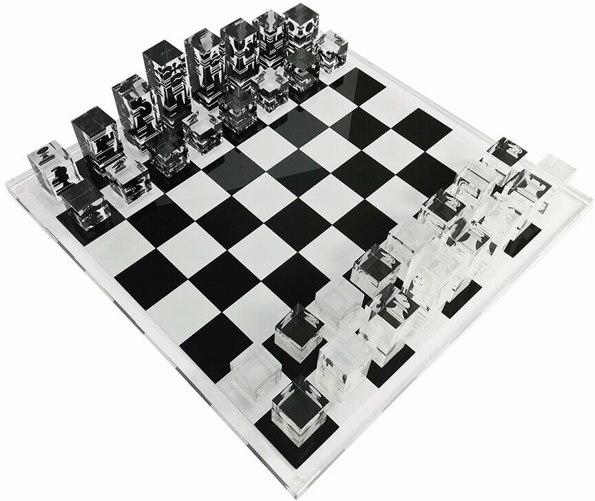 Infinity 17.3in Lucite Chess Set Luxury, Professional And Premium Quality Black NoSize